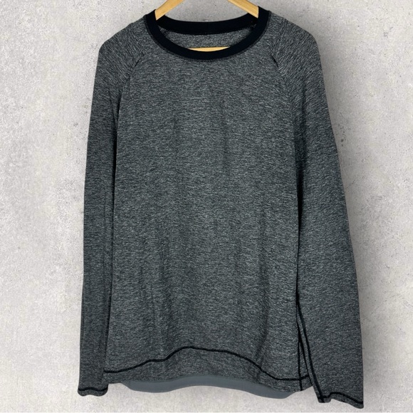 Lululemon Mens Heathered‎ Grey Long Sleeve Crew Neck T-Shirt Mens Active Tee XL - Picture 8 of 10